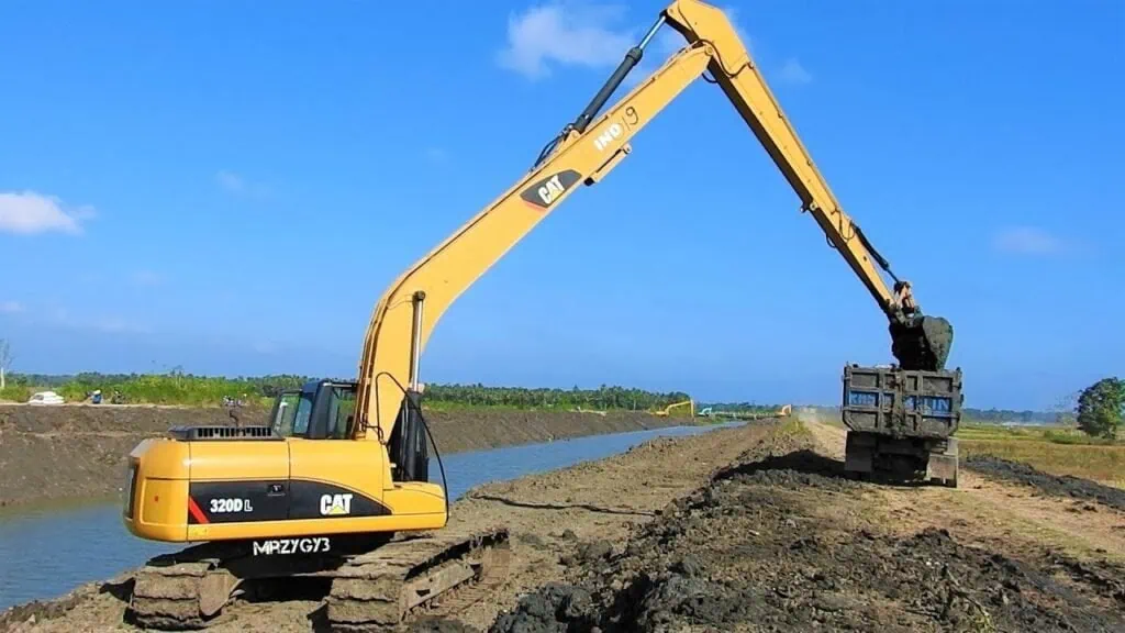 cat long arm excavator