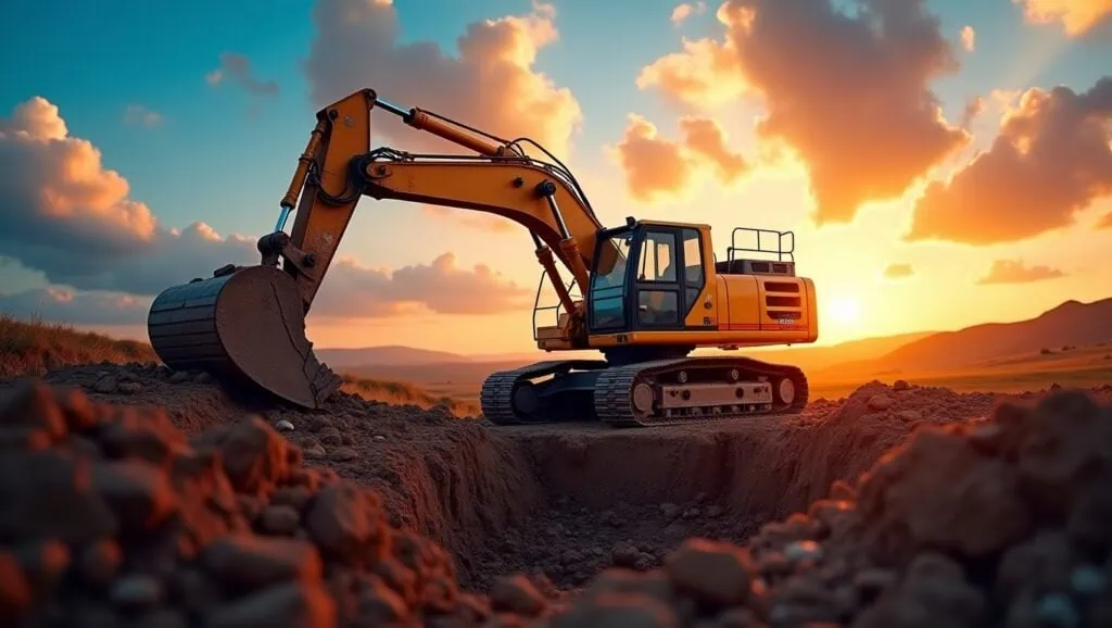 A detailed and artistic scene of an excavator digg 1736401308231 1