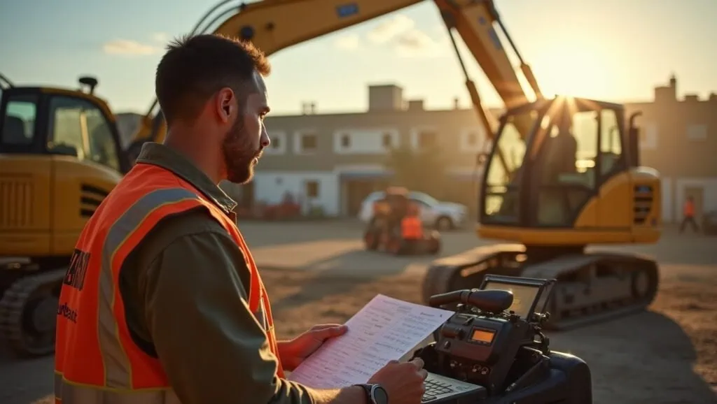 A focused man operating an excavator intensely pr 1737094806698