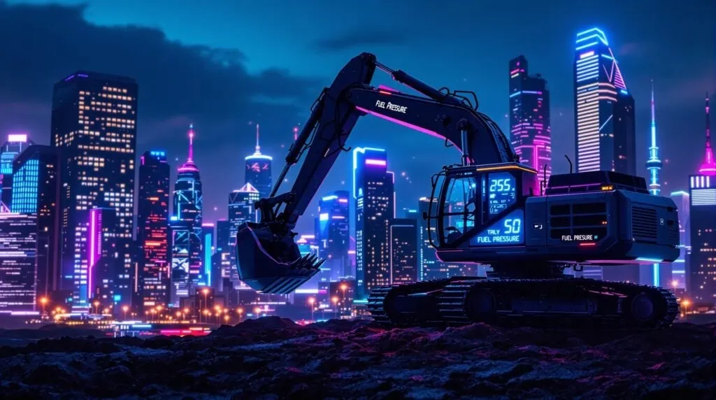 A futuristic cityscape at night illuminated with 1736306403853