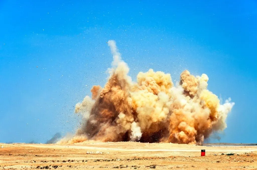 Blasting rock excavation